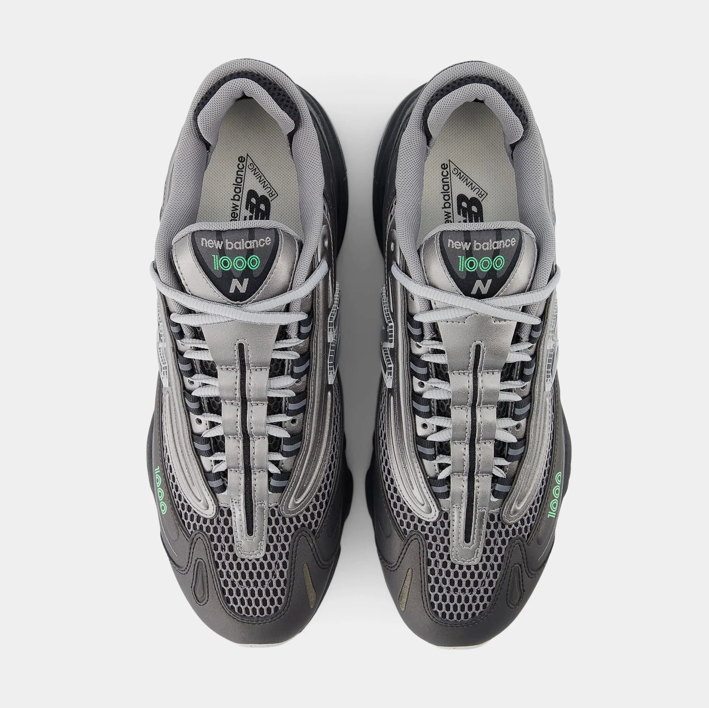 1000 Mens Running Shoes (Dark Silver Metallic/Lime Leaf)