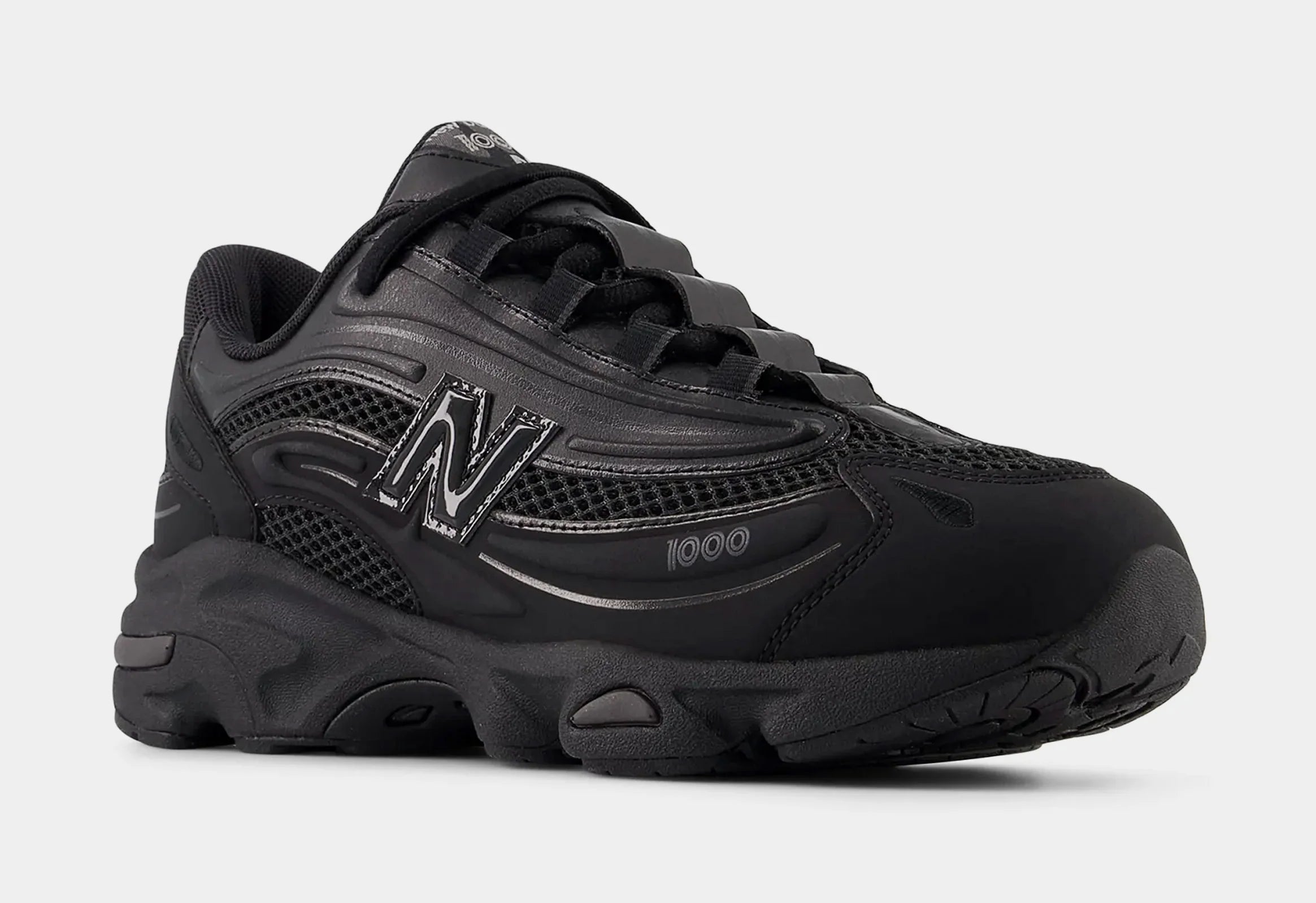 1000 Grade School Running Shoes (Black/Black)